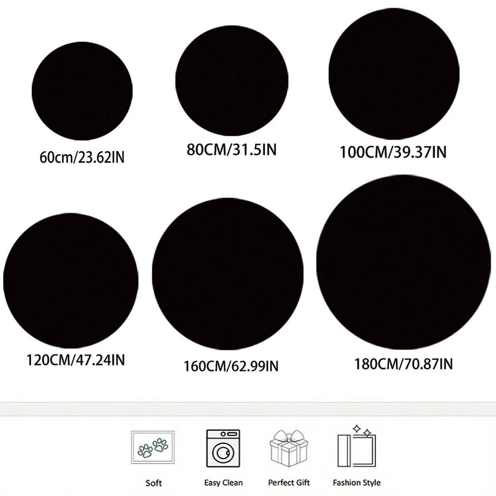 Tapis rond anthracite à rayons Art déco, un seul Ø 120 cm
