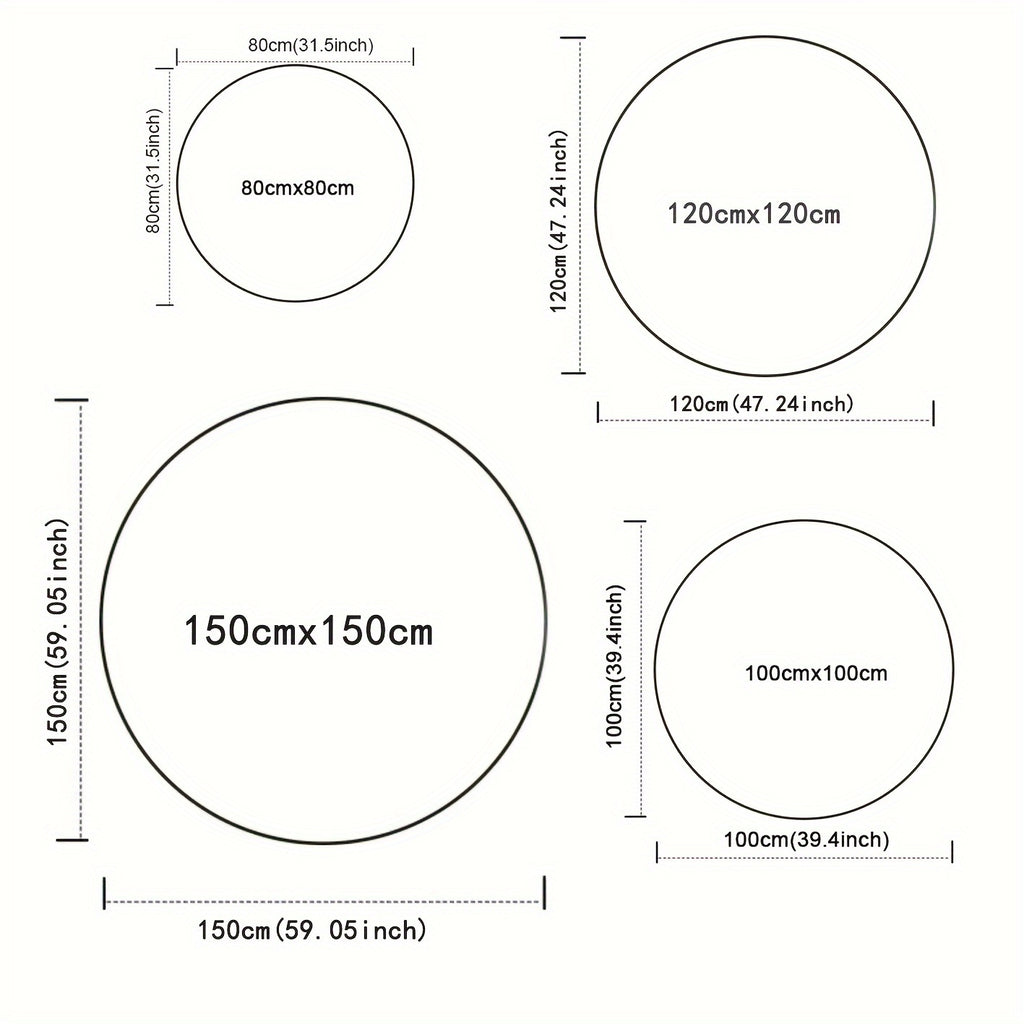 Tapis rond aplats géométriques colorés, Ø 80 et Ø 100 cm