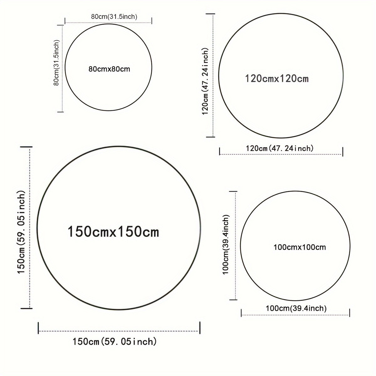Tapis rond aplats géométriques colorés, Ø 80 et Ø 100 cm
