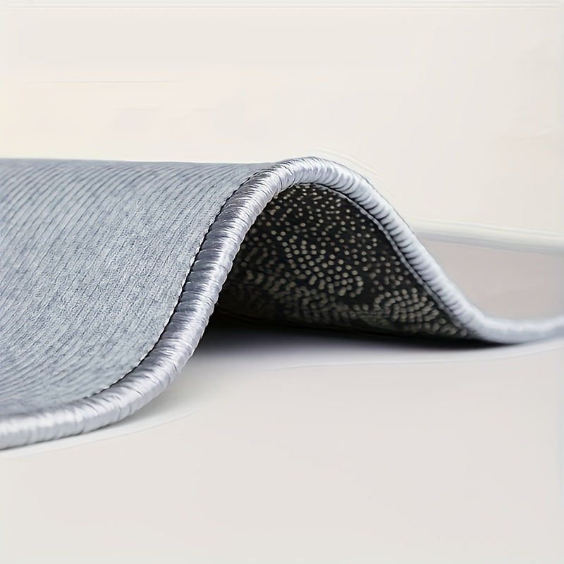 Tapis rond beige à bandes ondulées, esprit nordique épuré