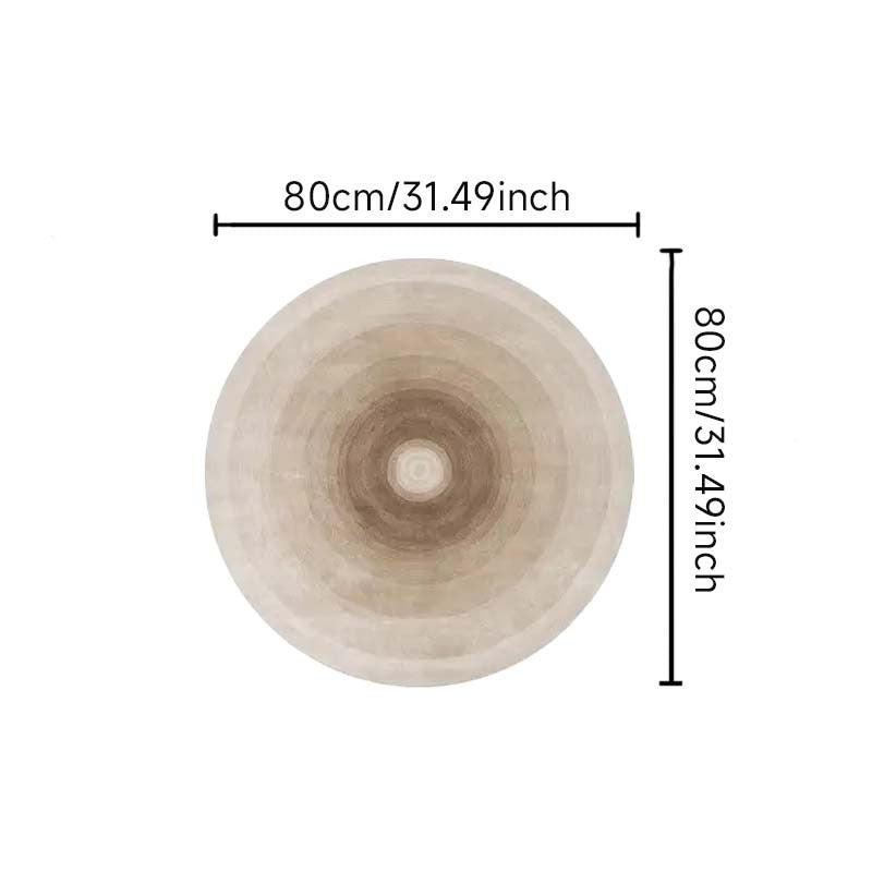 Tapis rond beige à dégradé concentrique en Ø 140 cm unique