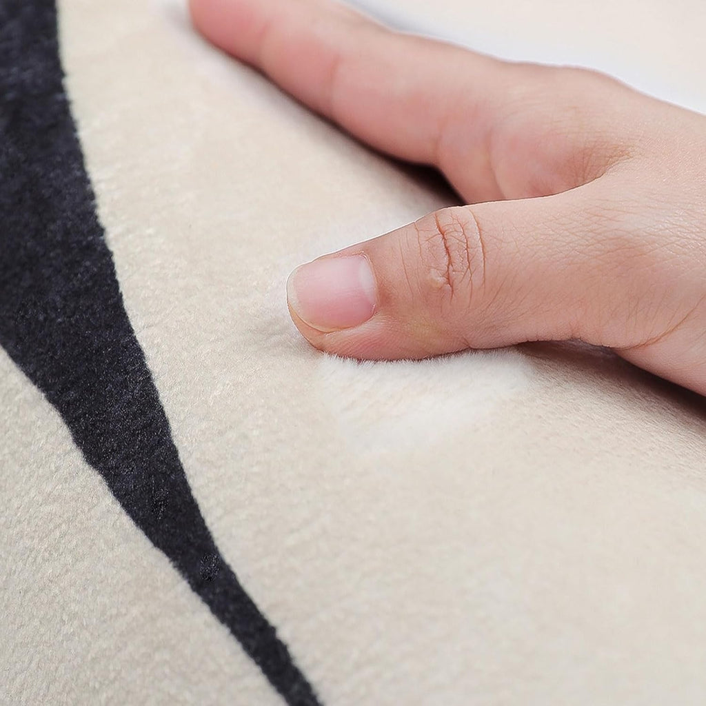 Tapis rond beige et noir à disques superposés, Ø 50 à 160