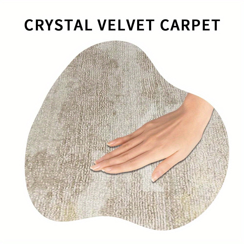 Tapis rond beige patiné au tissage entièrement plat, 5 tailles