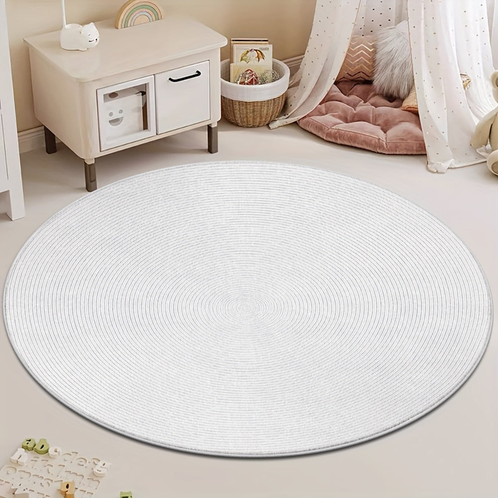 Tapis rond blanc à cercles fins, 810 g/m², dès le Ø 70 cm