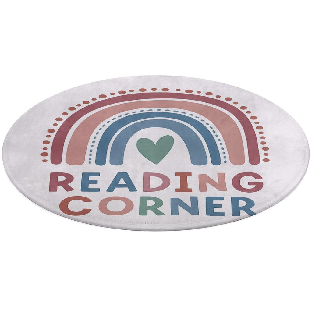 Tapis rond blanc à arc-en-ciel bohème, cinq diamètres ronds