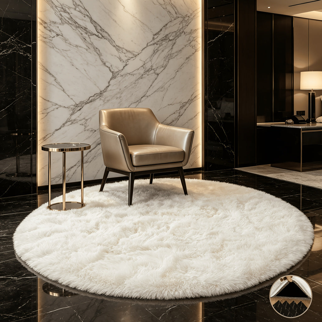 Blanc cassé / Taille Extra Large Ronde de 200cm