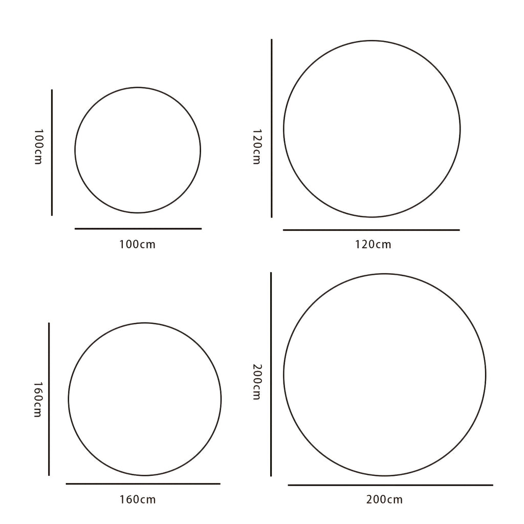 Tapis rond blanc cassé Ø 200 cm à poil long, dos caoutchouc