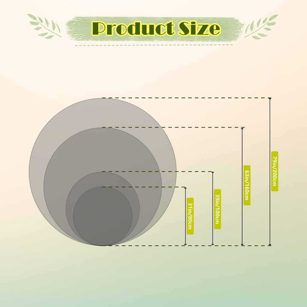Tapis rond blanc criblé de pois gris, en Ø 80 ou Ø 200 cm