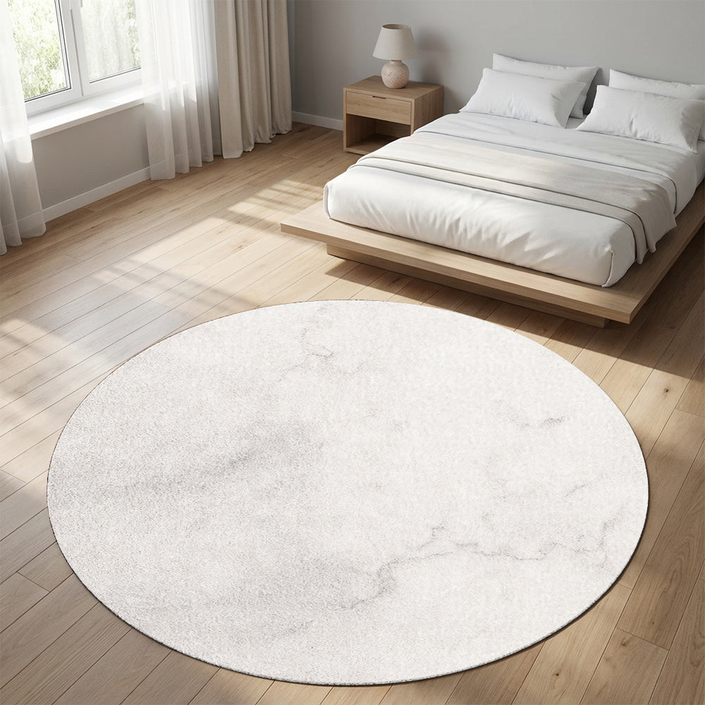 Tapis rond blanc marbré gris, huit diamètres dès 31,90 €