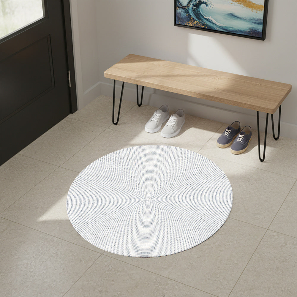 Tapis rond blanc nervuré d'entrée, Ø 110, 120, 158 ou 190