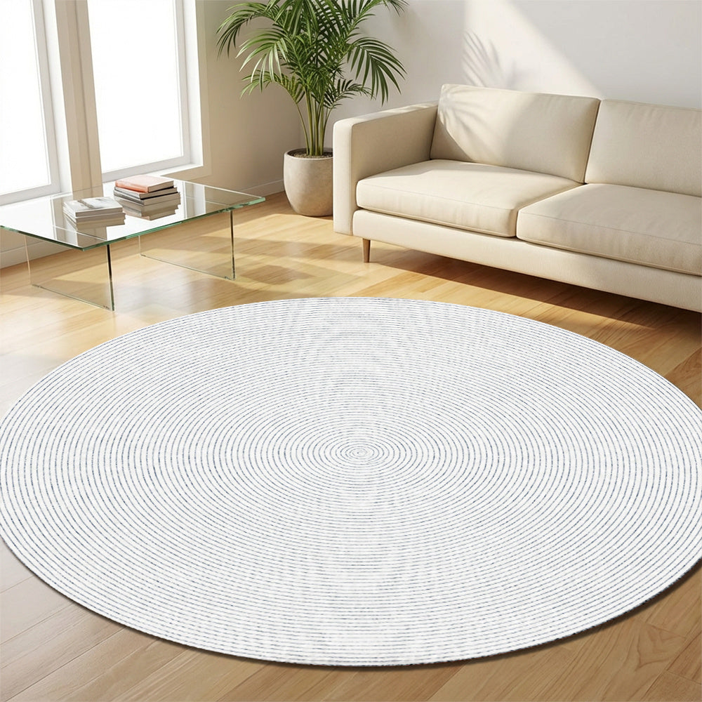 Tapis rond blanc nervuré d'entrée, Ø 110, 120, 158 ou 190