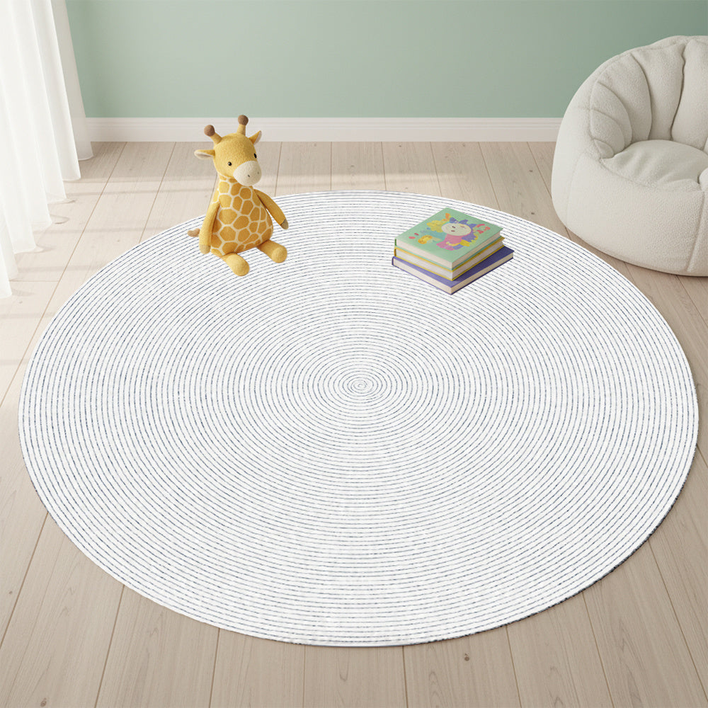 Tapis rond blanc nervuré d'entrée, Ø 110, 120, 158 ou 190