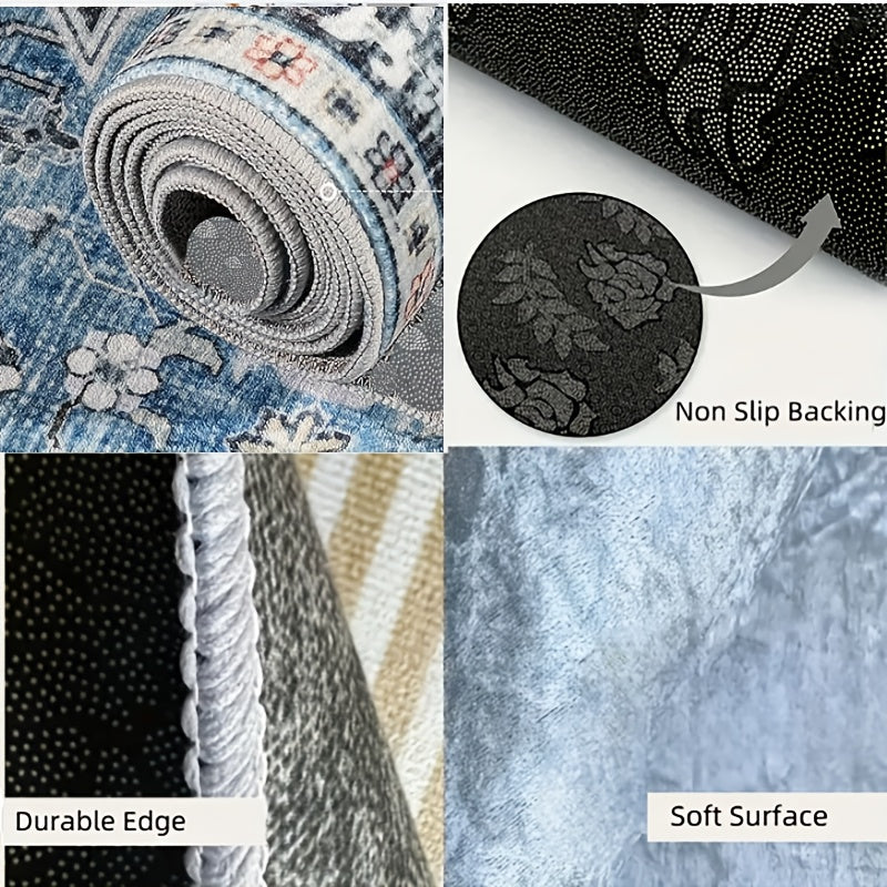 Tapis rond blanc et noir à arcs rayés, en Ø 100 ou 200 cm