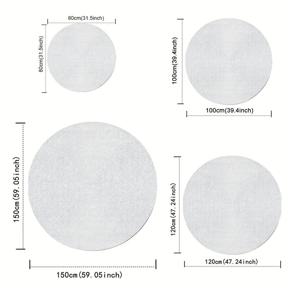 Tapis rond blanc en velours bouclé, du Ø 90 cm au Ø 190 cm