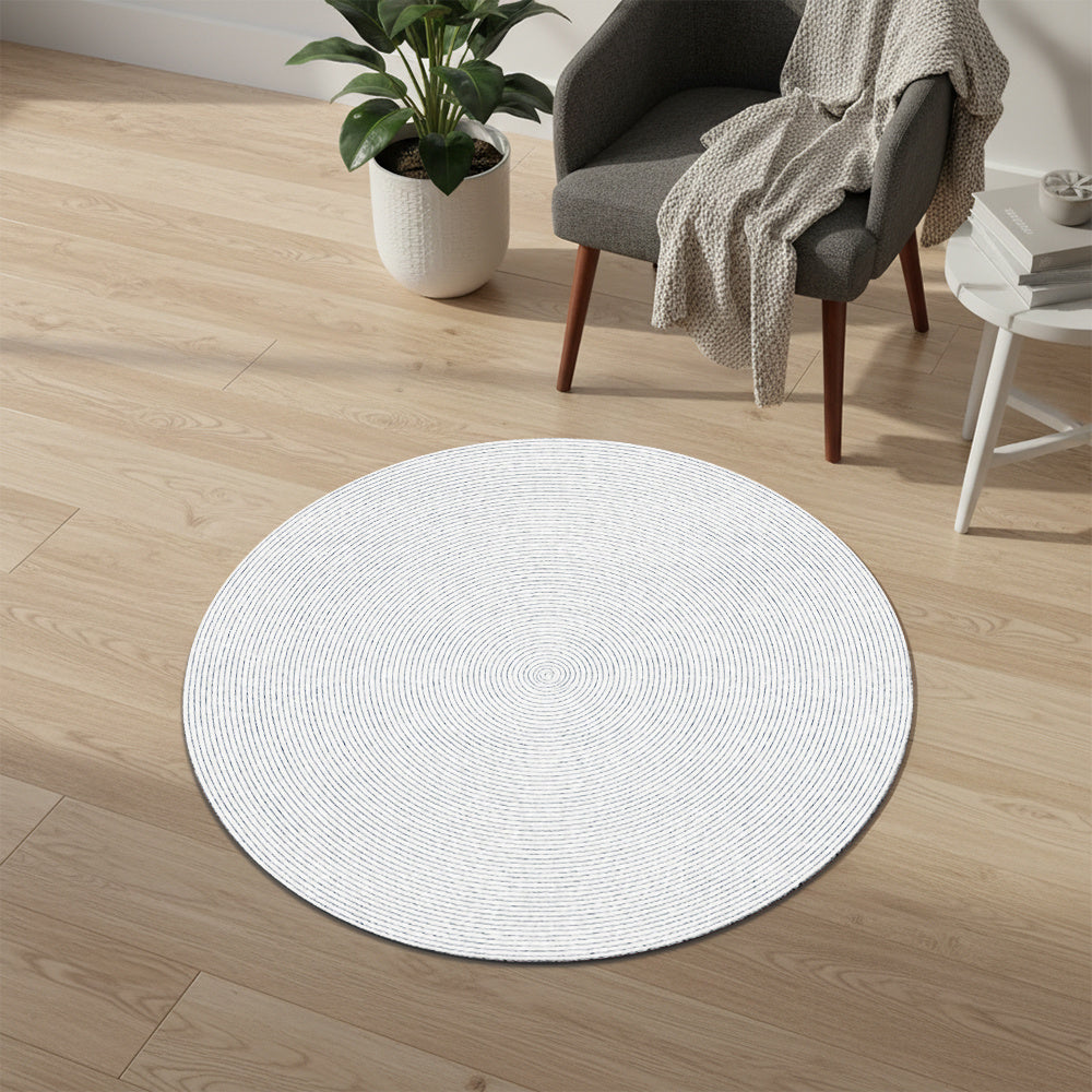 Tapis rond blanc en velours bouclé, du Ø 90 cm au Ø 190 cm