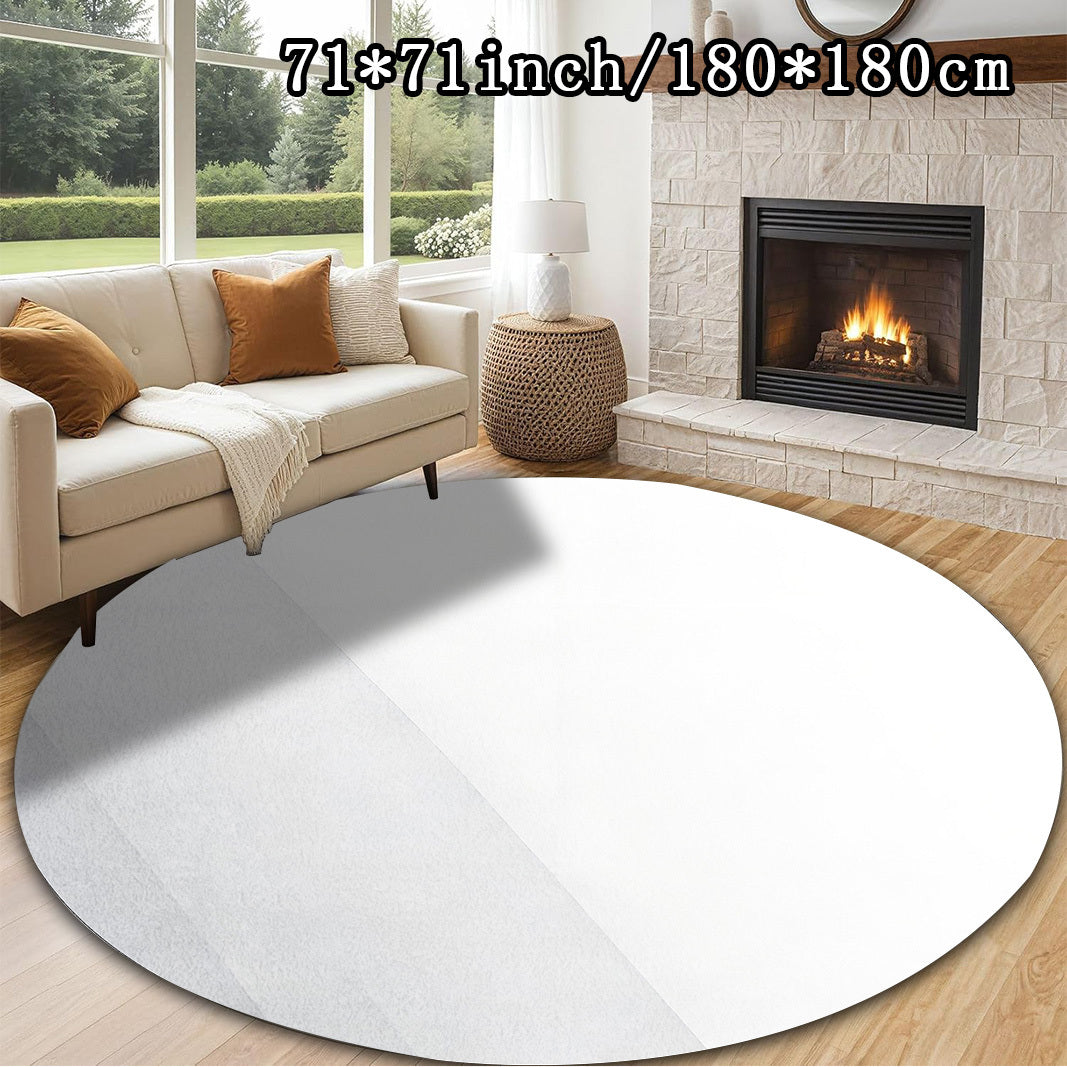 Tapis rond blanc uni, 7 mm d'épaisseur, jusqu'au Ø 200 cm