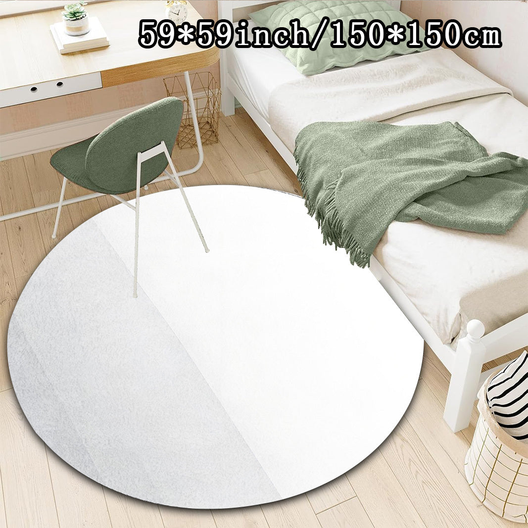 Tapis rond blanc uni, 7 mm d'épaisseur, jusqu'au Ø 200 cm