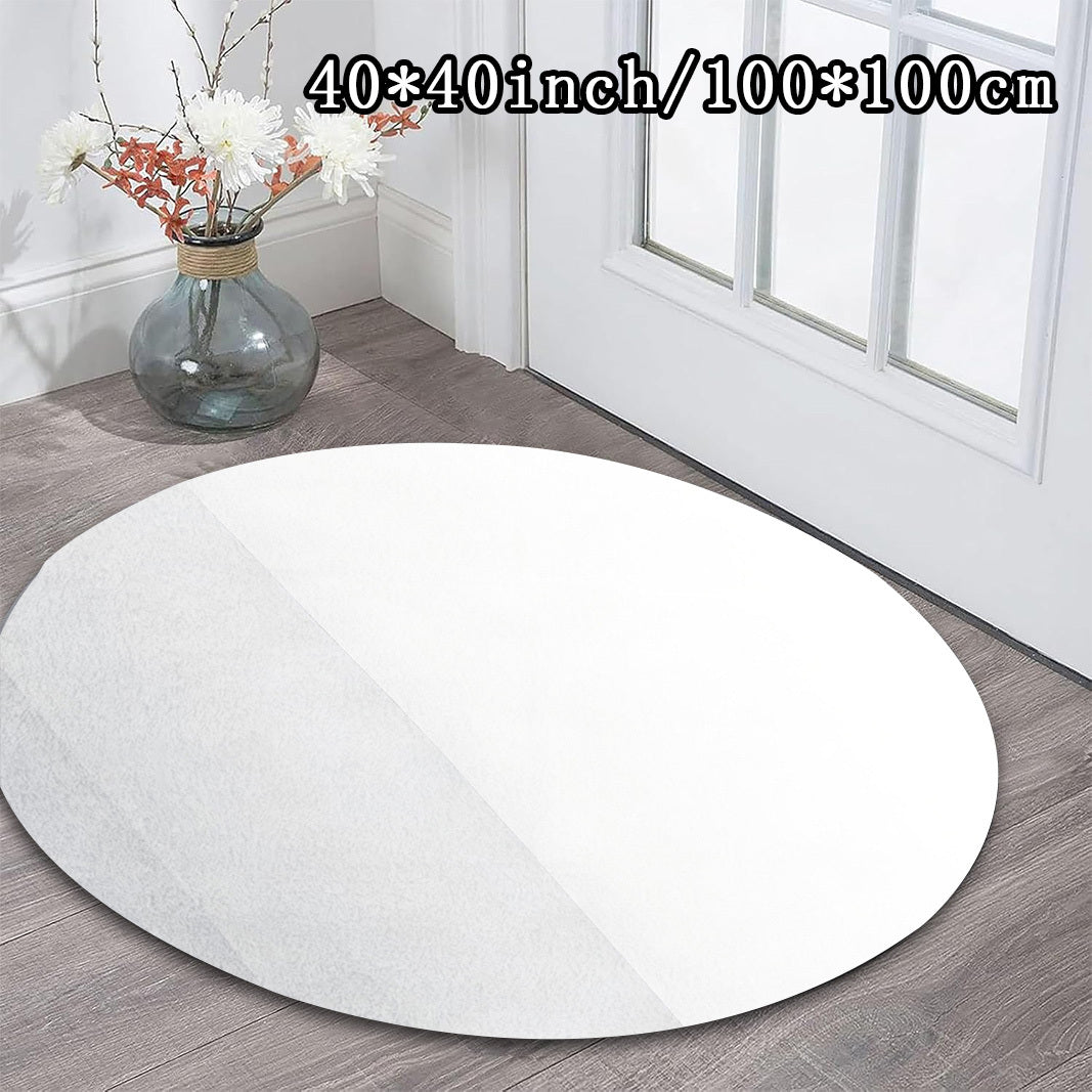 Tapis rond blanc uni, 7 mm d'épaisseur, jusqu'au Ø 200 cm