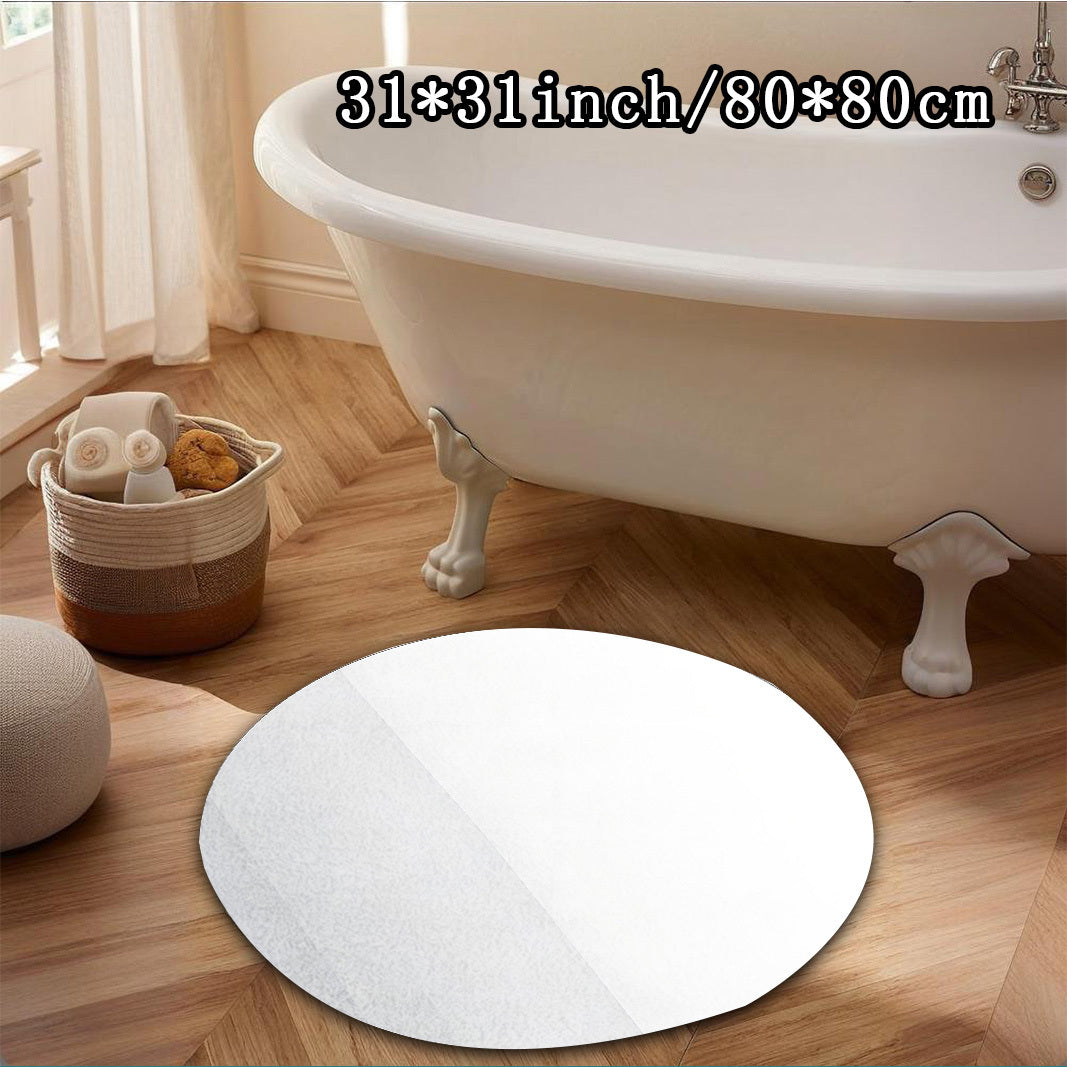 Tapis rond blanc uni, 7 mm d'épaisseur, jusqu'au Ø 200 cm