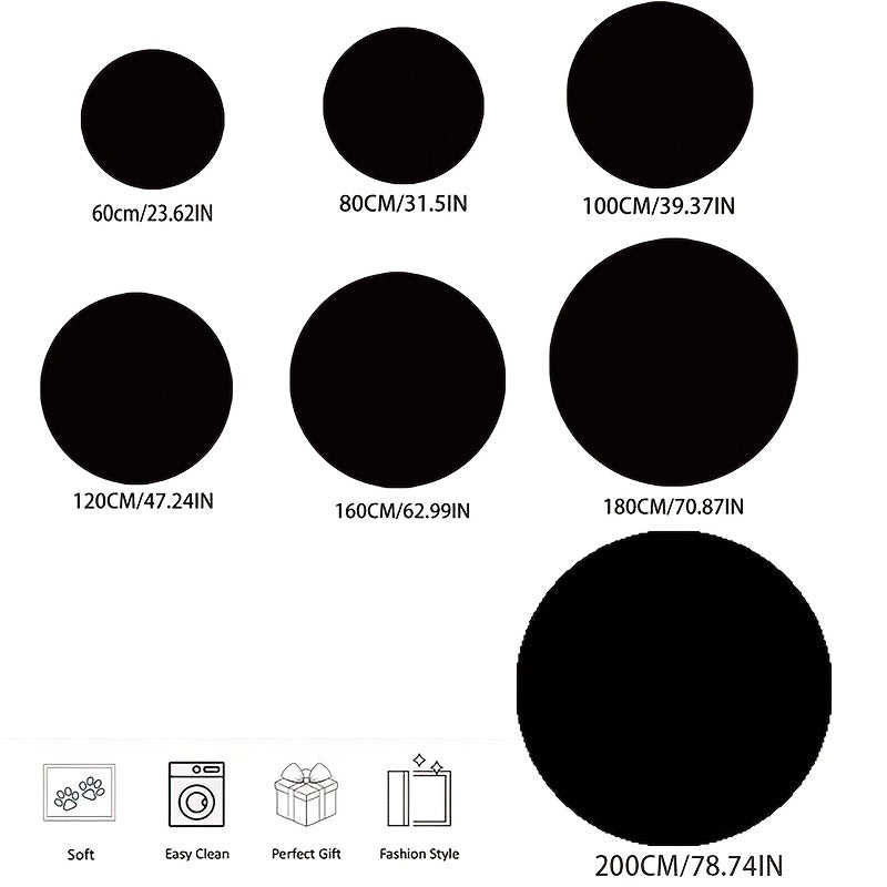 Tapis rond blanc veiné, imprimé 2D à plat, Ø 60 ou 80 cm