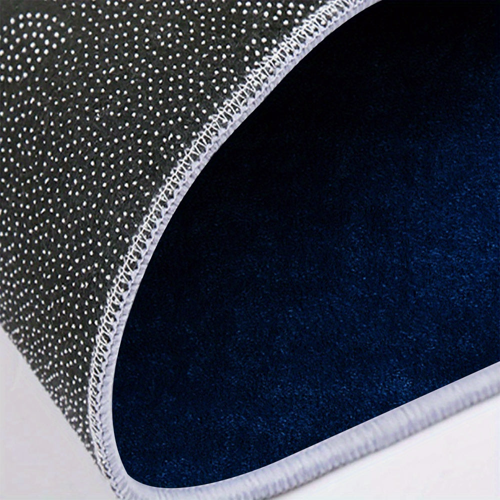 Tapis rond bleu marine à poils courts, Ø 120, 170 ou 180 cm
