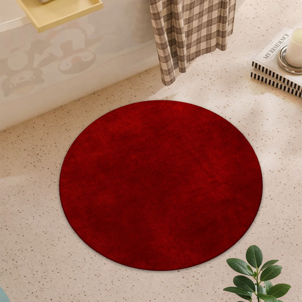 Tapis rond bordeaux strictement uni, un seul Ø 130 cm au choix