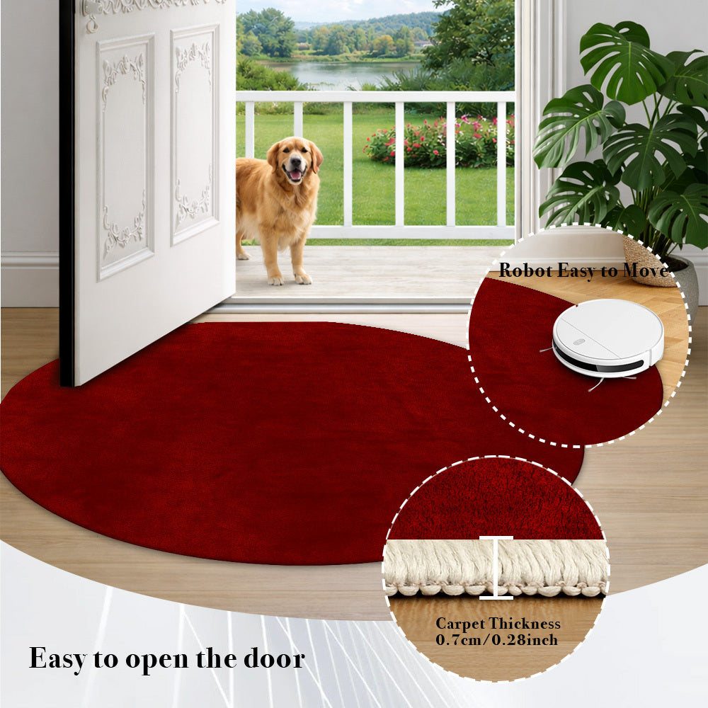 Tapis rond bordeaux strictement uni, un seul Ø 130 cm au choix