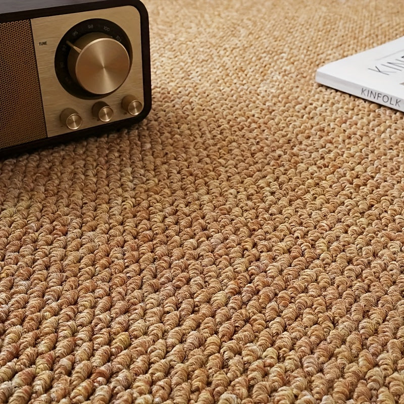 Tapis rond bouclé beige clair au point d'ananas, Ø 80 cm