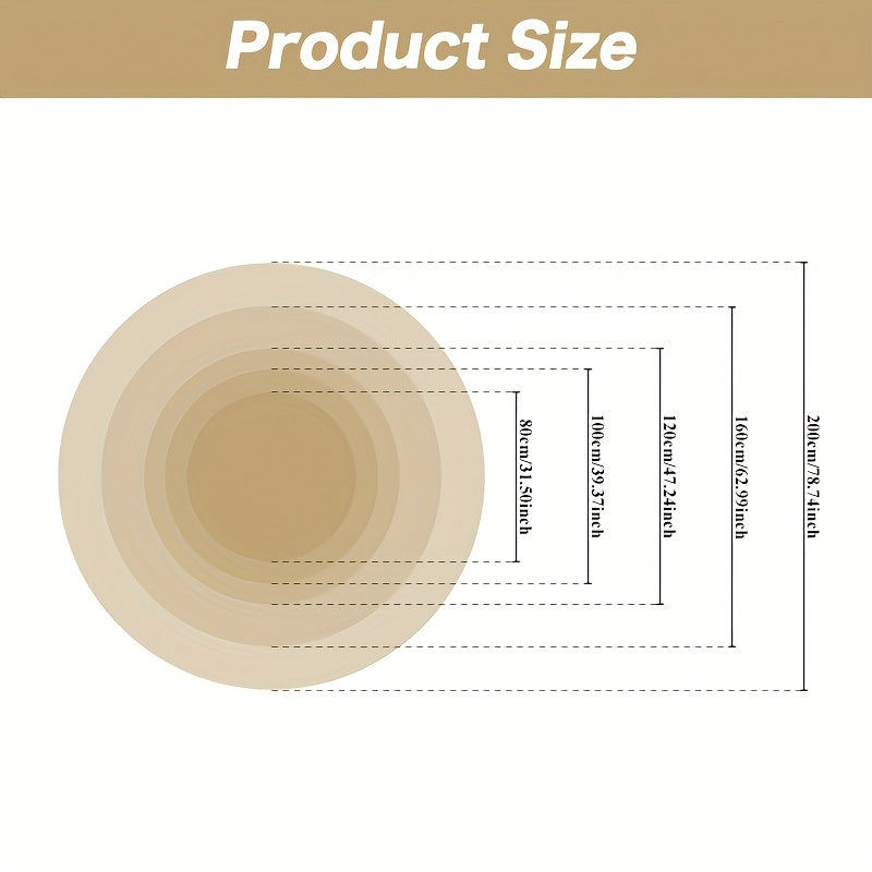 Tapis rond marron café uni en Ø 160 cm, velours 850 g/m²