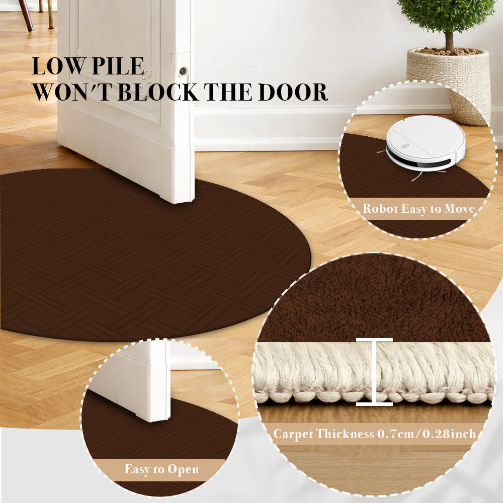 Tapis rond marron foncé uni, neuf diamètres dès 35,90 €