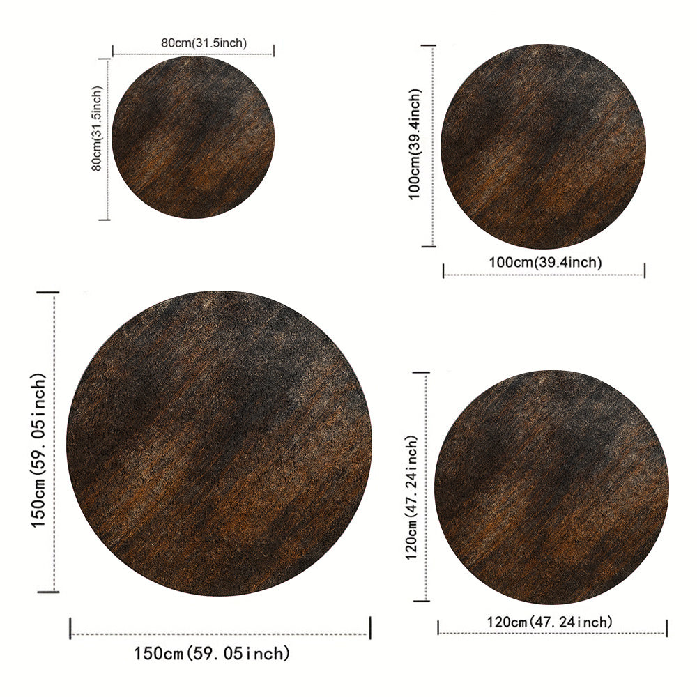 Tapis rond brun rouille à texture usée, dès 28,90 € le Ø 50