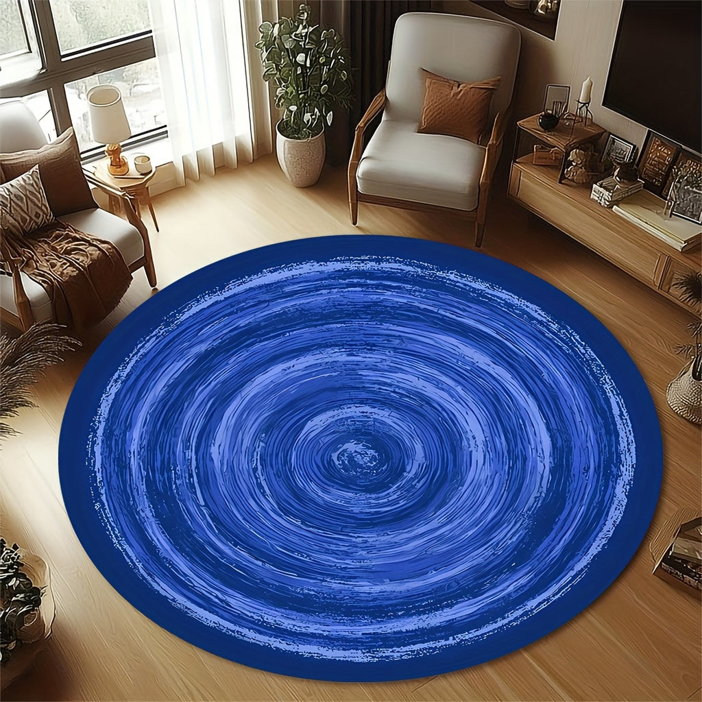 Tapis rond à cercles peints, trois coloris, Ø 60 à 150 cm