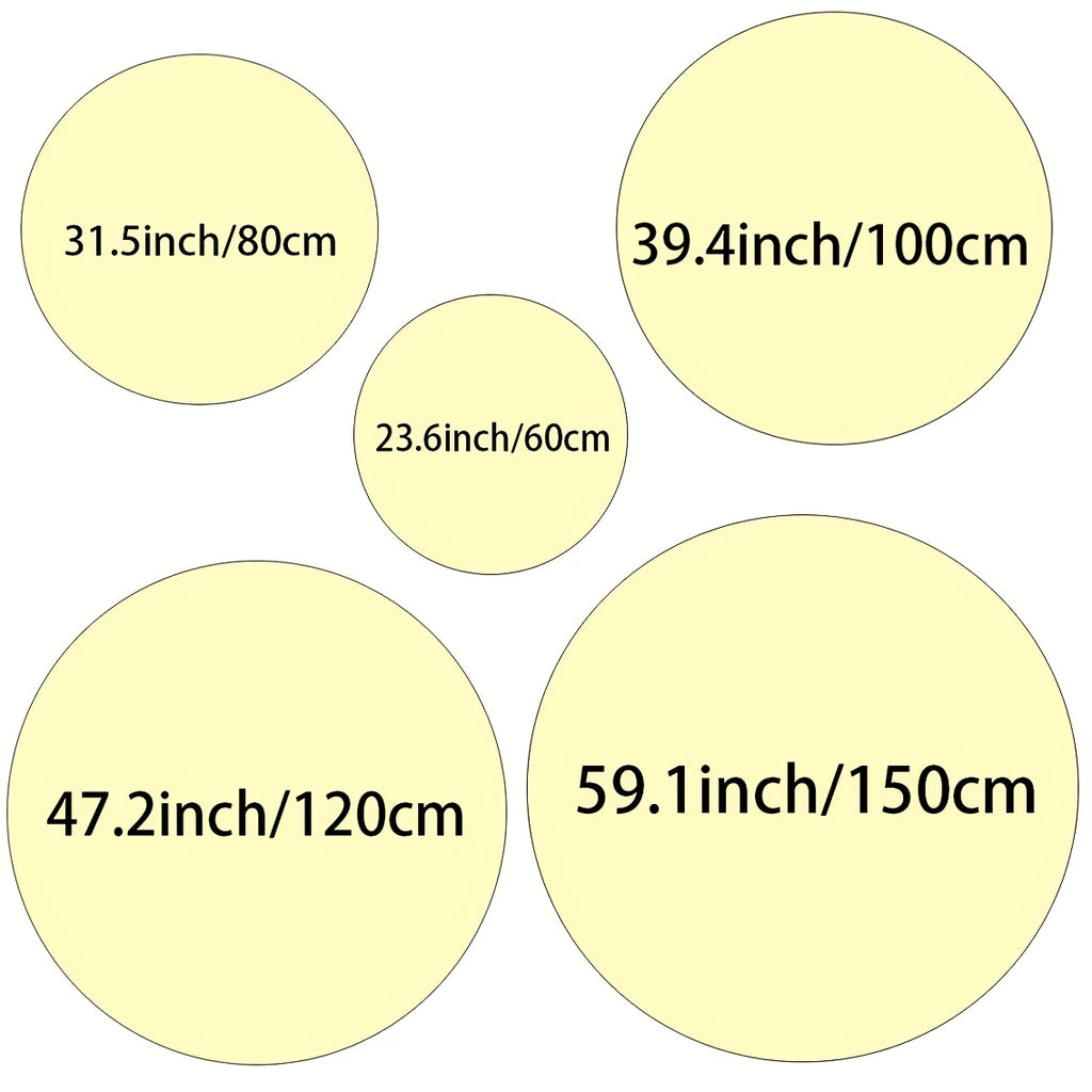 Tapis rond à cercles peints, trois coloris, Ø 60 à 150 cm