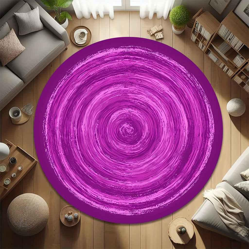 Tapis rond à cercles peints, trois coloris, Ø 60 à 150 cm