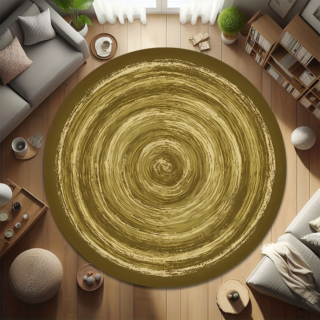 Tapis rond à cercles peints, trois coloris, Ø 60 à 150 cm