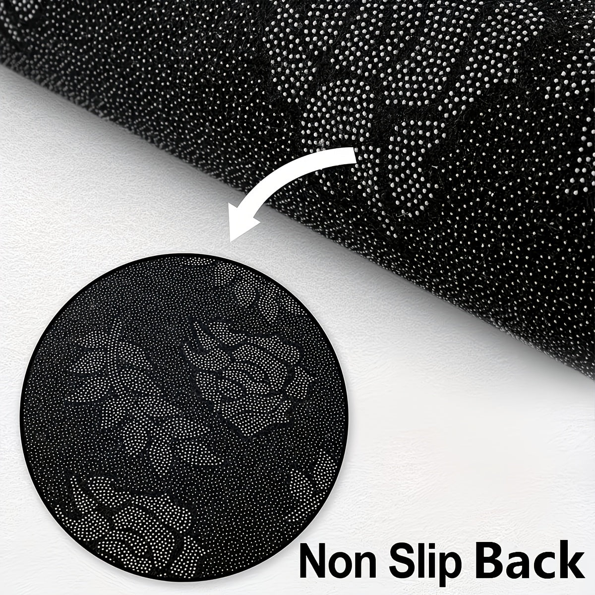 Tapis rond à couronne rayée noire et blanche, cœur pastel