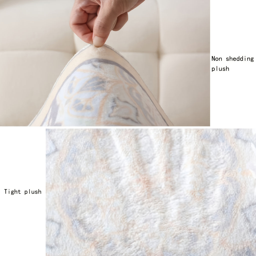 Tapis rond crème à arcs dorés wabi-sabi, lavage à la main