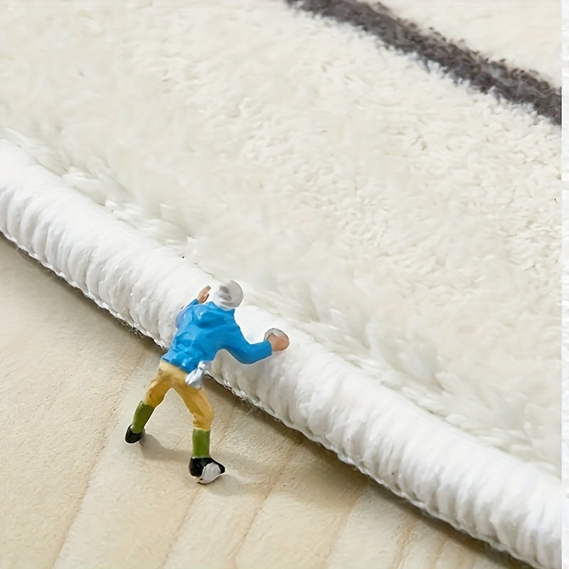 Tapis rond crème à arcs dorés wabi-sabi, lavage à la main