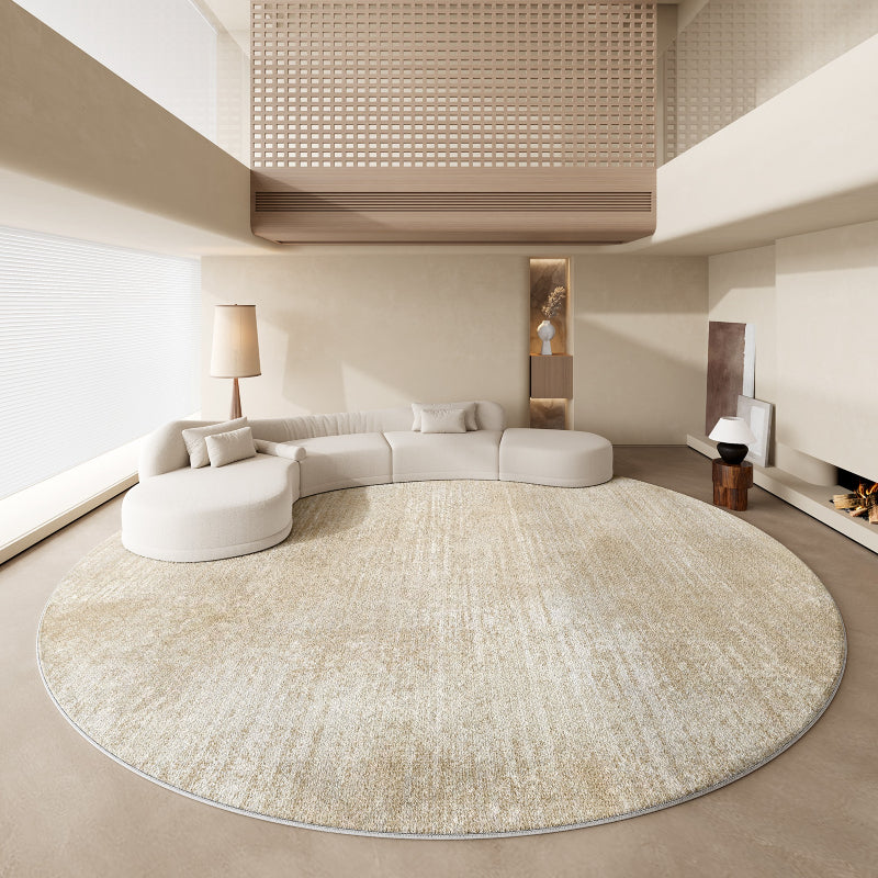 Tapis rond beige à dégradé brossé, esprit nordique 200 cm