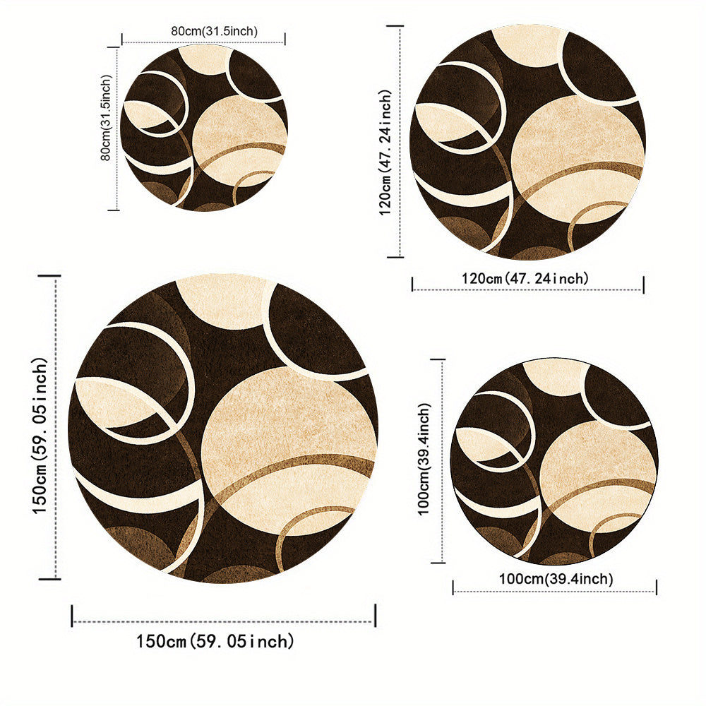 Tapis rond crème et brun à cercles, dix diamètres dès 32,90 €