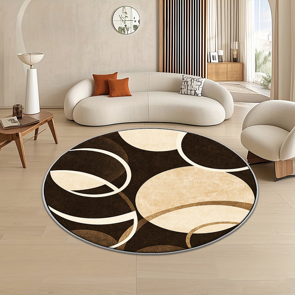 Tapis rond crème et brun à cercles, dix diamètres dès 32,90 €