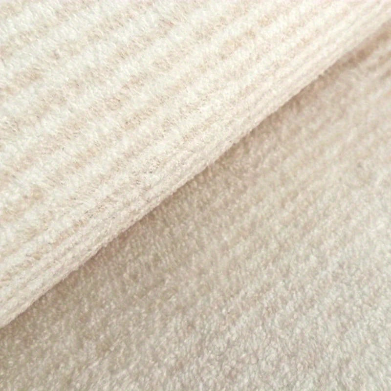 Tapis rond crème à courbes abstraites, 10 mm d'épaisseur