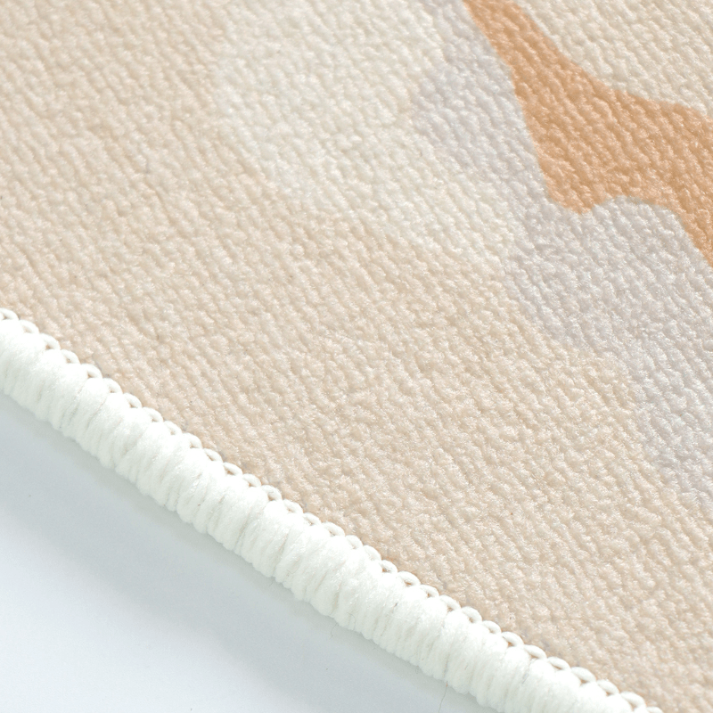 Grand tapis rond crème à courbes ton sur ton, Ø 200 cm uni