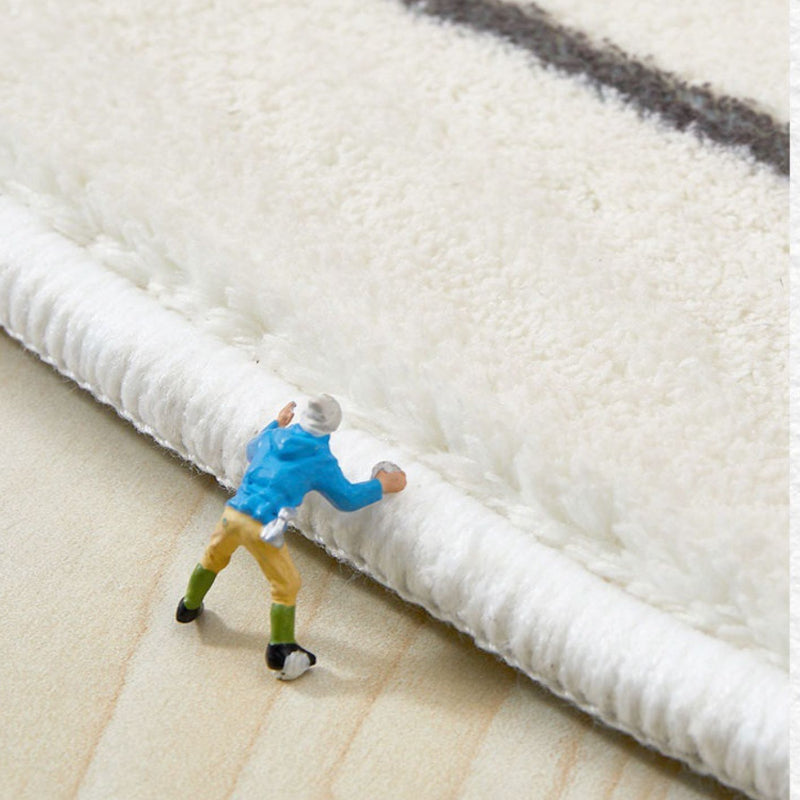Tapis rond crème à deux chats noir et blanc, Ø 120 cm doux