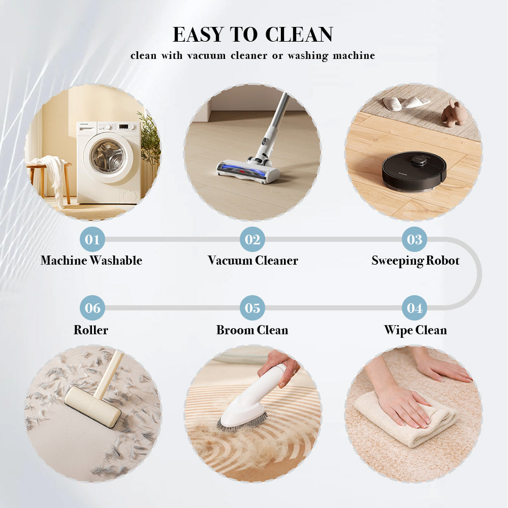 Tapis rond crème à spirale rayonnante, poils de 7 millimètres