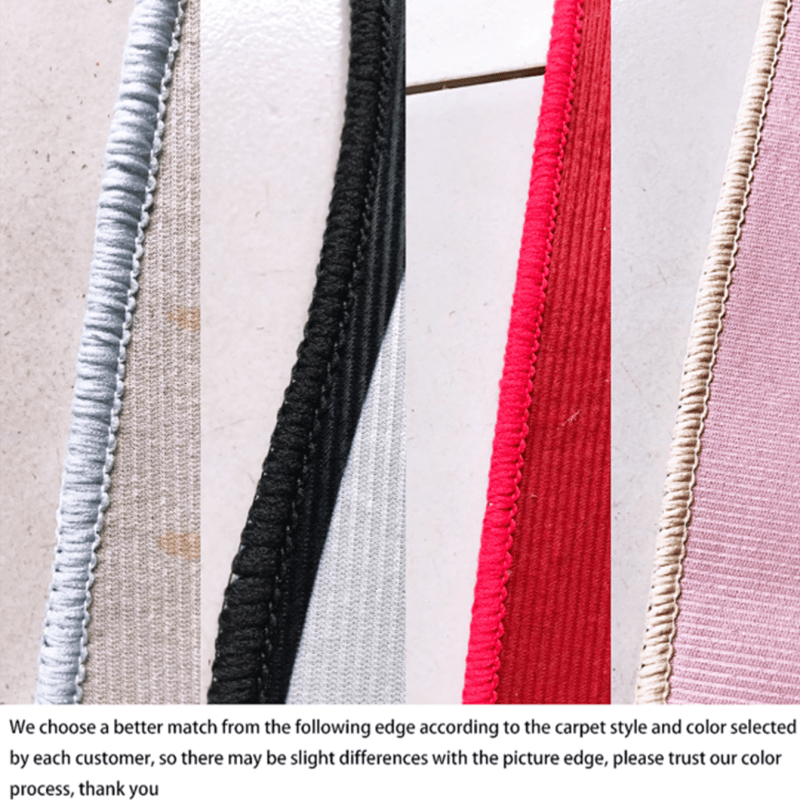 Tapis rond demi-lune aspect coco à trois grands cœurs rouges