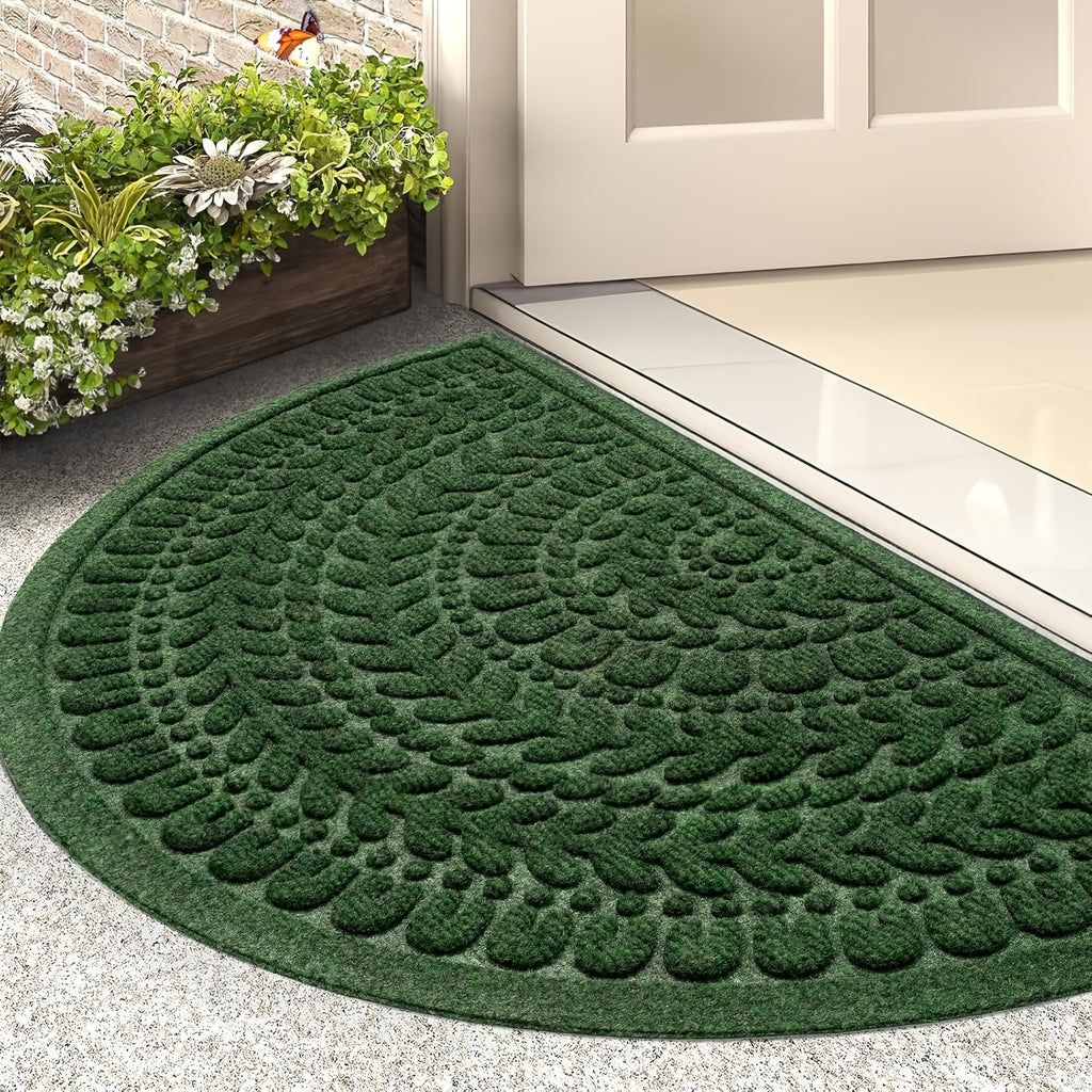 Tapis rond demi-lune, lot de 3 paillassons en relief PVC