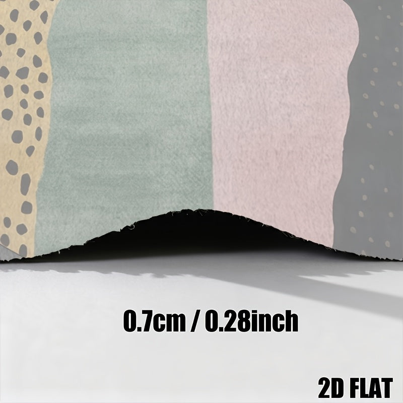 Tapis rond deux félins, vert sauge et rose poudré, dos PVC