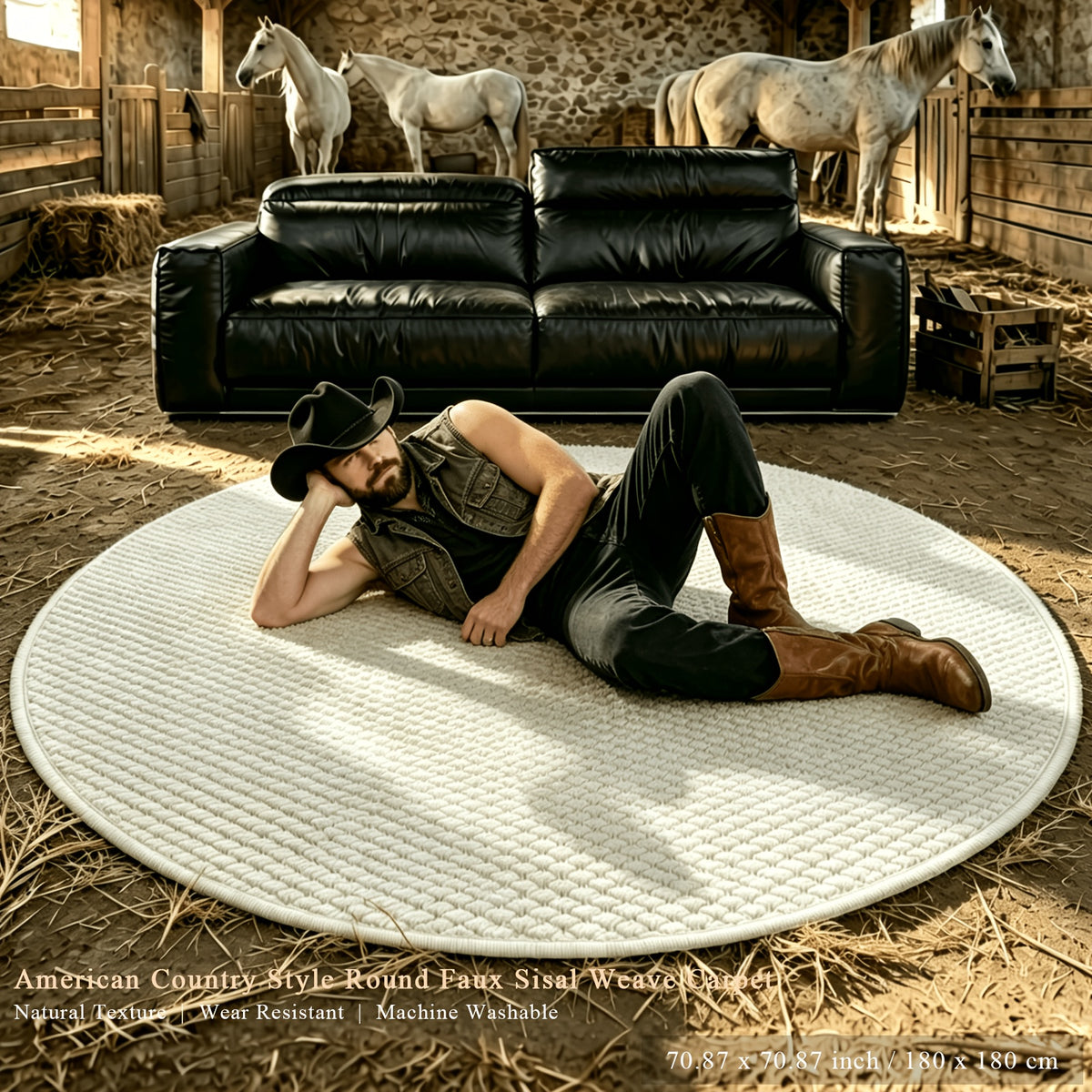 Blanc crème / 70.87x70.87 pouces/180x180 cm