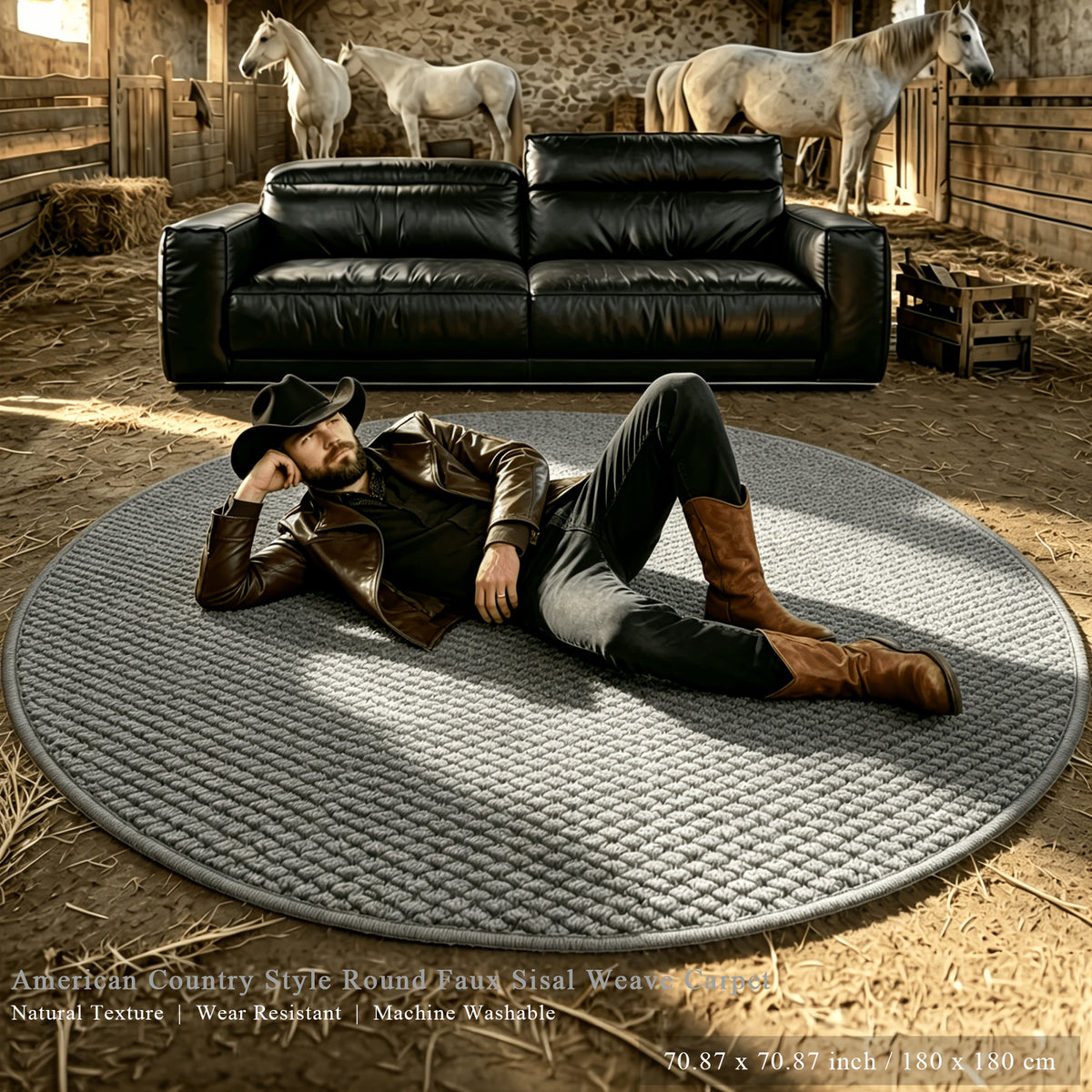 Gris / 70.87x70.87 pouces/180x180 cm